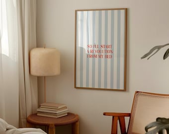 90s Music Bedroom Art Print Don't Look Back In Anger | Indie Wall Art | Playful & Nostalgic Home Decor| A4–A2 Sizes | UK Printed |