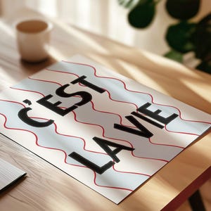 Franse kunstprint C'est Lie Vie // Indiekunst // A4, A3, A2