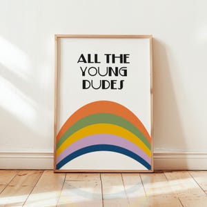 Impresión artística en Giclée con música infantil de All The Young Dudes // Impresión con letra musical // Arte independiente // A4 A3 A2