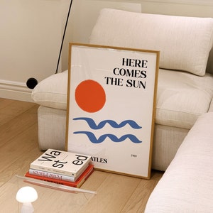 Here Comes The Sun The Beatles Giclée Art Print // Music Lyric Print // Indie Art // A4 A3 A2