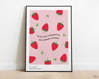 Harry Styles Watermelon Sugar Music Poster - A1, A2, A3, A4, A5 Unframed Typographic Print - Gift for Harry Styles fans