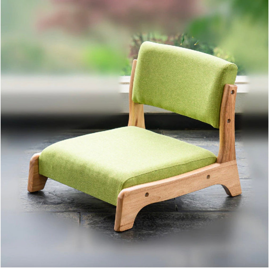 Damedai Japanese Floor Chair Wood Tatami Zaisu Legless Chair Etsy