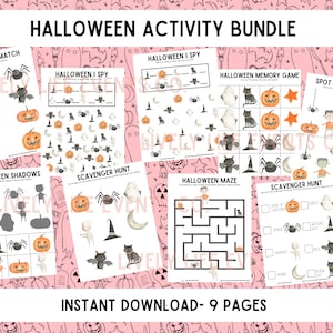 Halloween Activity Pages/ Preschool Activities/ Homeschool Activities/ Halloween Fun
