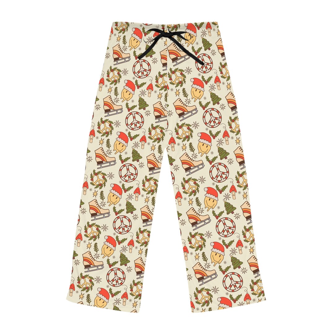 Drippy Smiley Face Women's Pajama Pants AOP Etsy