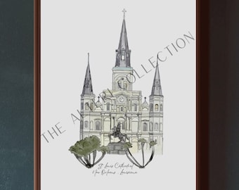 St. Louis Cathedral Watercolor Painting