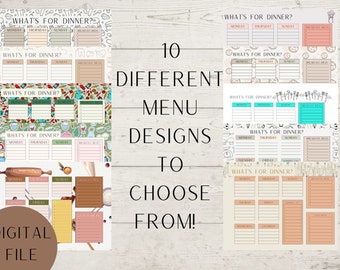 What’s for dinner weekly printable menu