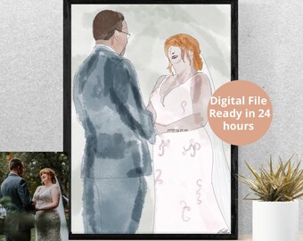 Watercolor Line Portrait