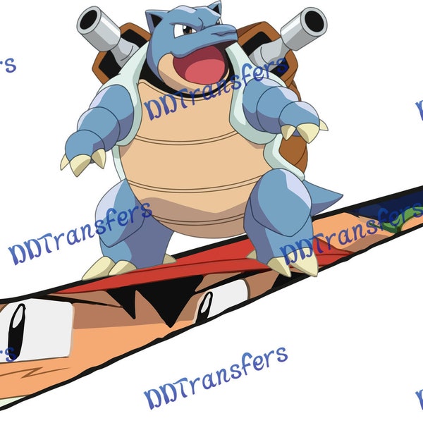 Pocket Monster Fan Art - Blastoise & Ash - Ready to Press - DTF Transfer