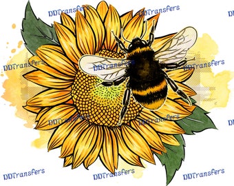 Bee & Sunflower - Ready to Press - DTF Transfer