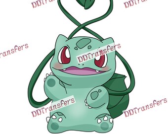 Fan Art Pocket Monster Bulba Heart - Ready to Press - DTF Transfer