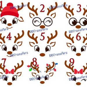 Reindeer Faces S1 - Ready to Press - DTF Transfer