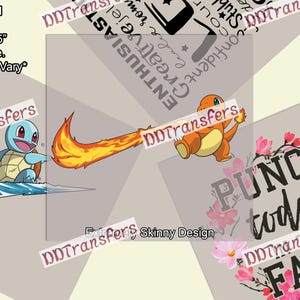 Fan Art Pocket Monster Charmander Check - Ready to Press - DTF Transfer