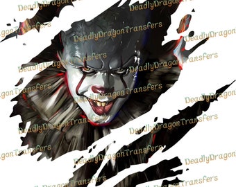 Tear Through Killer Clown  - Ready to Press - DTF Transfer