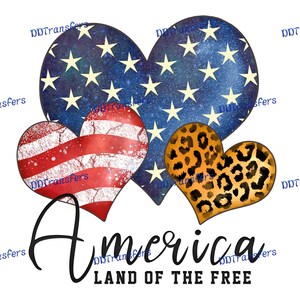 American Hearts - Ready to Press - DTF Transfer