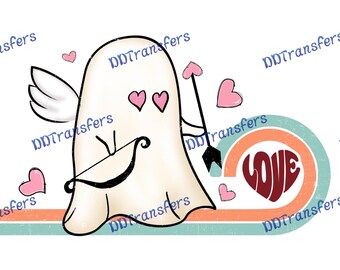 Groovy Valentine - Spooky Cupid - Ready to Press - DTF Transfer