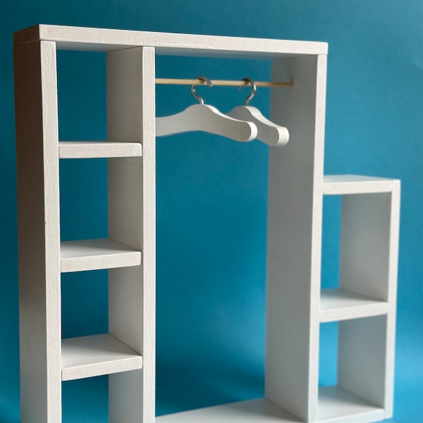 Mini dressing room for doll clothes, doll wardrobe, furniture for dolls, doll furniture