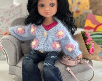 Preciosa muñeca Eva Berjuan con pelo negro y ojos azules, muñeca con cuerpo movible, regalo hija, regalo cumpleaños niña