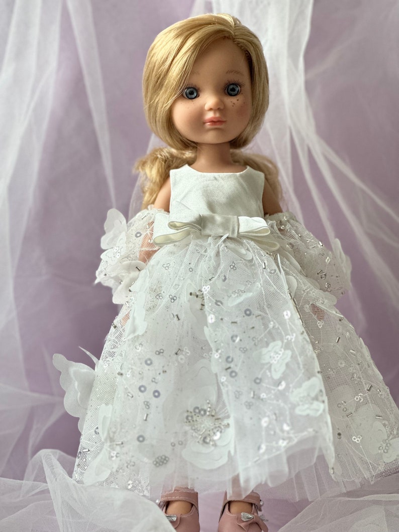 Beautiful doll in a luxurious dress with curly blonde hair, Berjuan Eva, dolls clothes, gift daughter. Toys for girls Bild 6