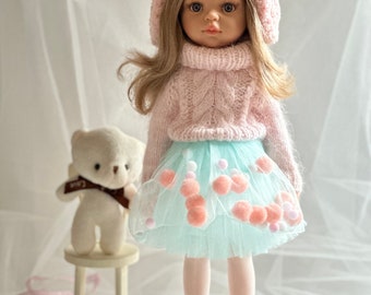 Beautiful doll with blonde hair in winter outfit, Paola Reina clothes, gift for daughter, toys for girls, dolls clothes