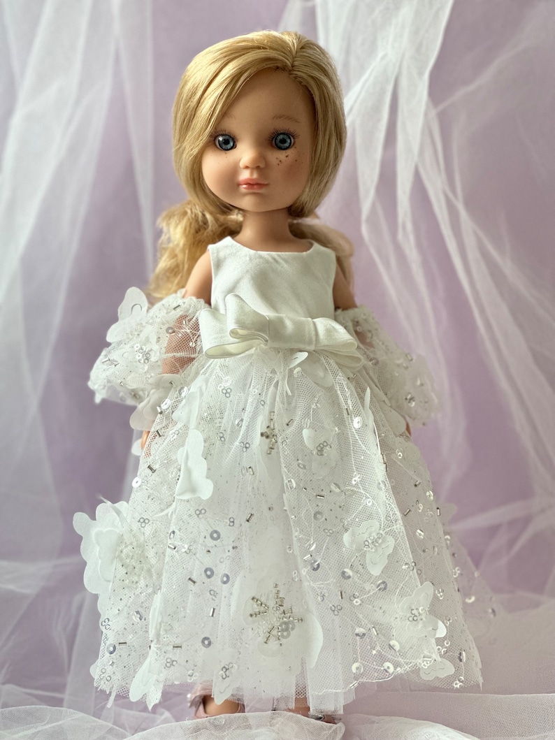 Beautiful doll in a luxurious dress with curly blonde hair, Berjuan Eva, dolls clothes, gift daughter. Toys for girls Bild 2