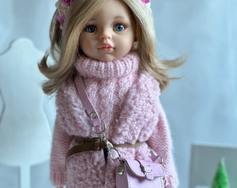Fashionista doll in pink winter clothes, gift for girls, Paola Reina 32 cm, doll clothes, gift for daughter for her birthday