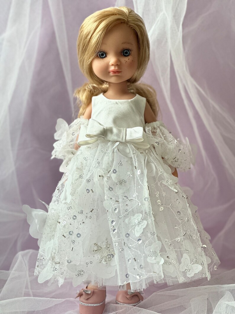 Beautiful doll in a luxurious dress with curly blonde hair, Berjuan Eva, dolls clothes, gift daughter. Toys for girls Bild 5