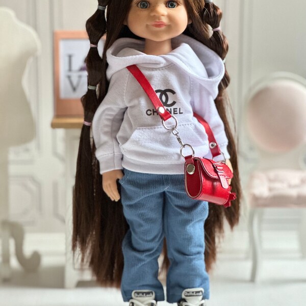 Puppe mit langen braunen Haaren und blauen Augen, Paola Reina Cleo, Geschenk für Tochter Geburtstag, Puppen Kleidung, Spielzeug für Mädchen