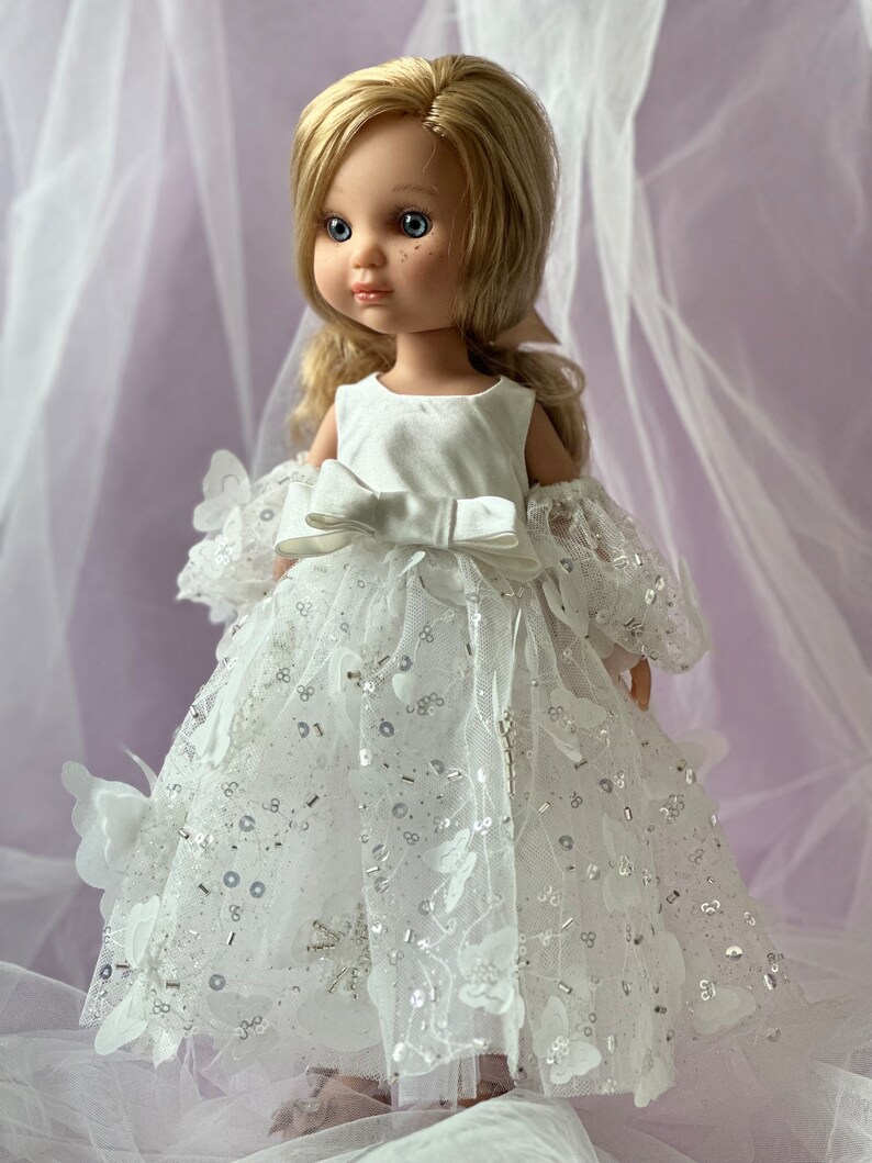 Beautiful doll in a luxurious dress with curly blonde hair, Berjuan Eva, dolls clothes, gift daughter. Toys for girls Bild 9