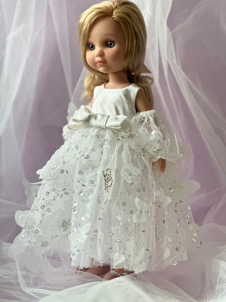 Beautiful doll in a luxurious dress with curly blonde hair, Berjuan Eva, dolls clothes, gift daughter. Toys for girls Bild 7