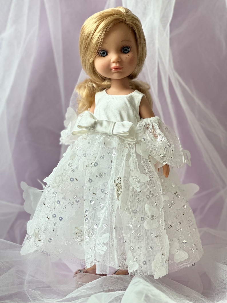 Beautiful doll in a luxurious dress with curly blonde hair, Berjuan Eva, dolls clothes, gift daughter. Toys for girls Bild 8