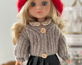 Schöne Puppe Eva Berjuan in Fashion Kleidung handmade, Puppe 35 cm mit blonden Haaren und blauen Augen, Geschenk Tochter, Spielzeug Mädchen