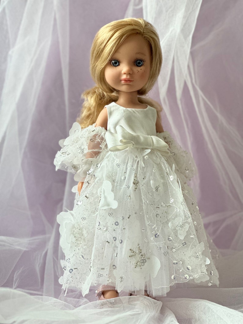 Beautiful doll in a luxurious dress with curly blonde hair, Berjuan Eva, dolls clothes, gift daughter. Toys for girls Bild 10