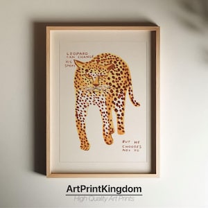 David Shrigley - Leopard Can Change, Quirky Wall Art, Pop Art Decor, Funny Poster, Contemporary Home Gallery, Humorous Decor, Art