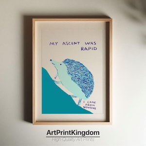 David Shrigley - My Ascent Was Rapid, Quirky Wall Art, Pop Art Decor, Funny Poster, Contemporary Home Gallery, Humorous Decor, Art