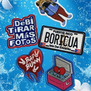 Bad Bunny patches, Dtmf, Concho, pr plate, all patches ready with glue iron on
