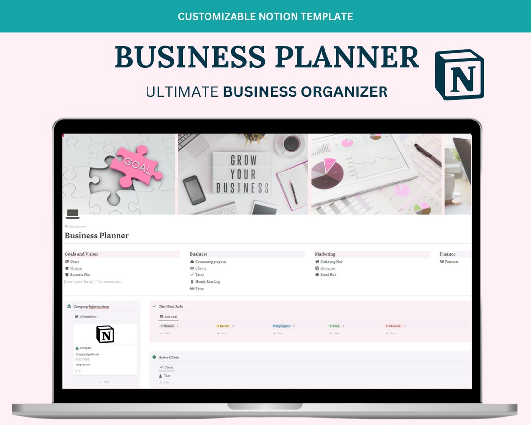 Notion Template Business Planner Notion Dashboard Content Planner