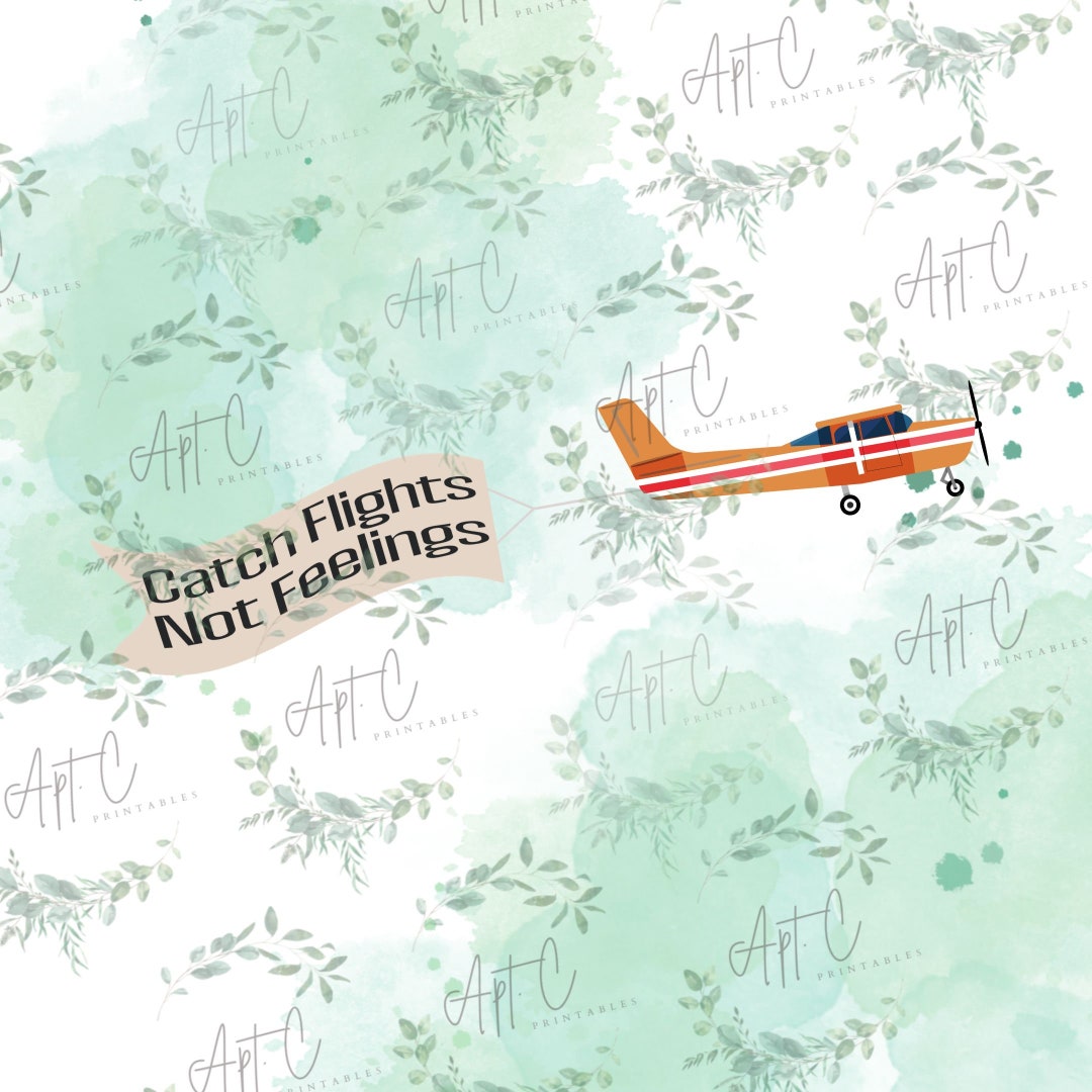 Catch Flights Not Feelings PNG JPG, Airplane Clipart, Anti Valentines ...