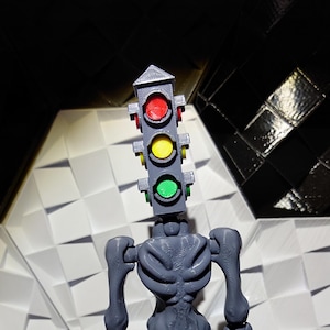 Traffic Light Head Doll - Articulated, 22cm high or over 9 inches tall.