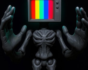 Figura articulada de Siren Head de TV - Brilla en la oscuridad, 22 cm de alto o más de 9 pulgadas de alto (pantalla CRT retro).