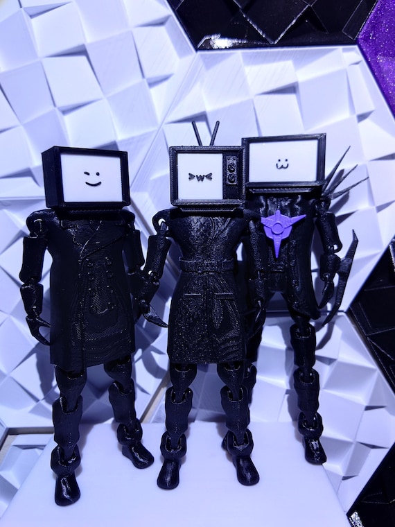 関節式TVマンアクションフィギュアセット - 7インチ - Etsy 日本