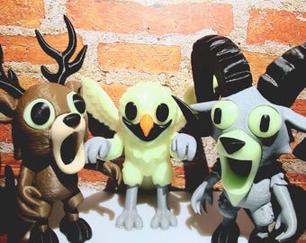 99 Forest | Goat, Deer, Owl Articulated | Glow in the dark