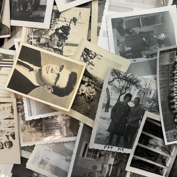 100 Boring, Bad, or Damaged VINTAGE PHOTOS! LOT of 100 Original Black & White Antique Snapshots 1900-1960 ~ junk journal collage ephemera