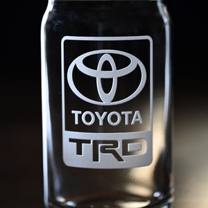 Toyota TRD Beer Can Glass, Deep Etched Toyota Glass, Toyota Gift, Tacoma Gift, Tundra Gift, High Quality Deep Etching, Father's Day Gift