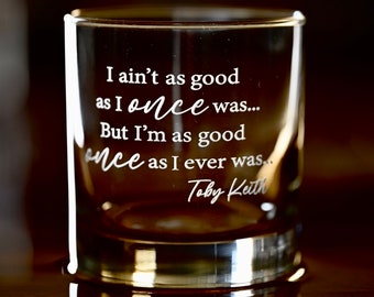 Toby Keith High Quality Etched Whiskey Glass, Toby Keith Gift, Toby Keith Glass, Custom Whiskey Glass, I LOVE THIS BAR, Father&#39;s Day Gift