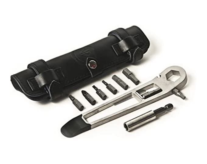 THE NUTTER All-in-1 Bike Tool - Portable Bike Repair Kit w/ Cycling Multitool & Black Leather Pouch - Biking Gear for All Types of Bicycles