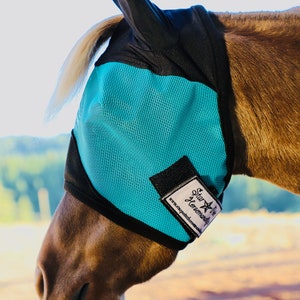 UV Miniature Horse Pony Horse Size Fly Mask Ear Cover Solid Color Fly Mask