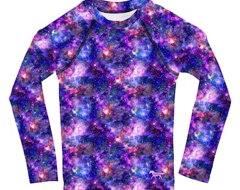 T-shirt unisexe à manches longues galaxie pour jeune 2T-7