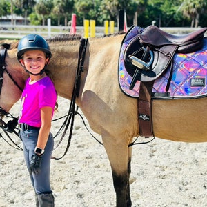 Holographic English Saddle Pads