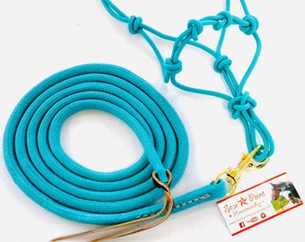 Miniature Horse-Pony 4 Knot Rope Halter & 8&#39; Lead Rope Set