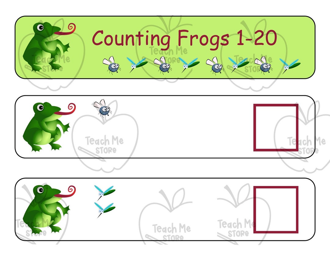 Frog Counting 1 to 20 - Etsy